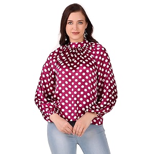 BoheeWohee Womens Full Sleeves Casual Satin Top