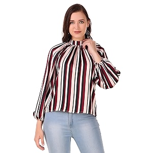BoheeWohee Womens Full Sleeves Casual Satin Top