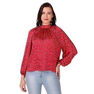 BoheeWohee Womens Full Sleeves Casual Satin Top