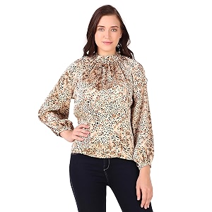 BoheeWohee Womens Full Sleeves Casual Satin Top