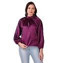 BoheeWohee Womens Full Sleeves Casual Satin Top