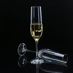 bohemia crystal viola champagne flute glass set of 6  190ml  transparent lead-free crystal glass  made in czech republic  elegant tall flutes for sparkling wine champagne amp celebrations
