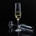 Bohemia Crystal Viola Champagne Flute Glass Set of 6 – 190ml | Transparent Lead-Free Crystal Glass | Made in Czech Republic | Elegant Tall Flutes for Sparkling Wine, Champagne & Celebrations