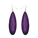 Bohemian Geometric Natural Wooden Earrings Dangle Lightweight Teardrop African Ethnic Statement Drop Earrings for Women