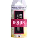Bohin 98409 Double Eye Chenille Hand Needles (6 Pack), Size 24, Silver