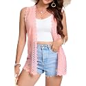 Boho Crochet Vest Sheer Sleeveless Lightweigth Lace Cardigan