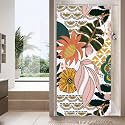 Boho Floral Shower Curtain, Pink Botanical Fabric Curtain, 36 x 72