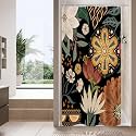Boho Floral Shower Curtain, Vintage Botanical Fabric Curtain, 54 x 72