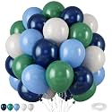 Navy Blue Dark Blue Green White Latex Balloons 12 Inch