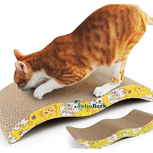 cat scratch scratching pad corrugated cat scratcher cardboard for indoor cats kitten for furniture protection durable texture design brown 3 shape scratcher