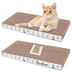 cat scratch scratching pad corrugated cat scratcher cardboard for indoor cats kitten for furniture protection durable texture design brown plain scratcher
