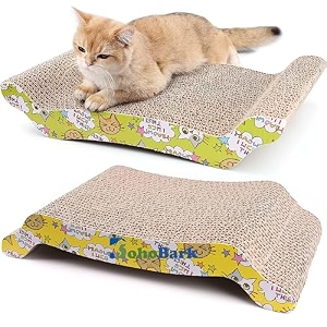 cat scratch scratching pad corrugated cat scratcher cardboard for indoor cats kitten for furniture protection durable texture design brown table shape scratcher