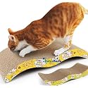 Cat Scratch Scratching Pad, Corrugated Cat Scratcher Cardboard for Indoor Cats, Kitten for Furniture Protection, Durable Texture Design (Brown, 3 Shape Scratcher)