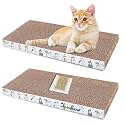 Cat Scratch Scratching Pad, Corrugated Cat Scratcher Cardboard for Indoor Cats, Kitten for Furniture Protection, Durable Texture Design (Brown, Plain Scratcher)
