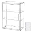 BOHOIDEE 3 Tiers Clear Display Case for Figures, Acrylic Storage Organizers