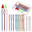 BOHUIZ 19 Pcs Yarn Needles Set, Assorted Yarn Needles Bent Tapestry Needle Weaving Needle Darning Needles Plastic Needles Large Eye Blunt Knitting Needles for Sewing Crochet with Needle Threader
