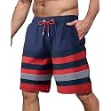 BOJIN Mens Swim Trunks with Zipper Pockets Quick Dry 9 Inch Bathing Suit Board Shorts Beach Swimsuits