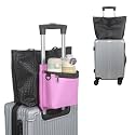 Bokelai Luggage Travel Cup Holder with Luggage Straps (20oz/24oz/ diameter less than 3.15") Free Hand Drink Caddy Beverage Holder Travel Accessories Gift Fits Roll on Suitcase Handles Pink