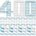 Bokon 400 Pcs Handle Grip Nail Brush Fingernail Scrubbing, Blue and White