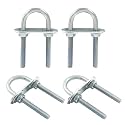 BokWin 4 Pcs Round U Bolts M6 Bend U Bolts in Zinc Plated Steel U Clamp with Nut, Plate, Washer(20mm Inner Width 50mm Length)