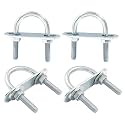 BokWin 4 Pcs Round U Bolts M6 Bend U Bolts in Zinc Plated Steel U Clamp with Nut, Plate, Washer(27mm Inner Width 53mm Length)