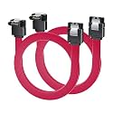 BolAAzuL 2-Pack SATA Cable III Right Angle to Straight 40cm, 6Gbp, Red