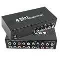BolAAzuL 1x4 4-Way Component Video Audio Splitter RCA 1 in 4 Out