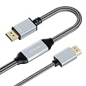 BolAAzuL HDMI to DisplayPort Adapter Cable 4K 60Hz 6.6ft HDMI in DP Out