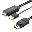 BolAAzuL HDMI to DisplayPort Adapter Cable Unidirectional 4K Male/Male