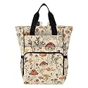 Bolaz Vintage Mushroom Diaper Bag Backpack Tote Multifunction Baby Nappy Changing Bags Large with Stroller Straps Travel