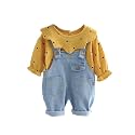 Bold N Elegant Polka Print Kid's Full Length Sweatshirt With Suspender Dungaree Pants Smart Casual Jumpsuit For Baby Boys And Girls