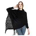 Bold N Elegant - Be Bold Inside &amp; Elegant Outside Women's Mid Thigh Wool Plain Parka Cape Coat Wrap