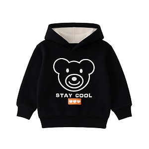 bold n elegant cartoon bear in hood print kids full sleeve warm thick fur fleece winter tshirt sweatshirt hoodie for infant toddler baby boy amp girl