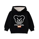 Bold N Elegant Cartoon Bear in Hood Print Kids Full Sleeve Warm Thick Fur Fleece Winter Tshirt Sweatshirt Hoodie for Infant Toddler Baby Boy &amp; Girl