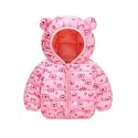 Bold N Elegant Girl's Polka Dot Duck Print Winter Warm Quilted Bomber Hood Jacket Coat Puffer Standard Length Jacket Coat For Infant Toddler Kids