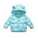 Bold N Elegant Girl's Polka Dot Duck Print Winter Warm Quilted Bomber Hood Jacket Coat Puffer Standard Length Jacket Coat For Infant Toddler Kids