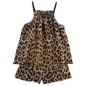 bold n elegant grey elephant print adjustable strap spaghetti top tshirt with orange frill shorts summer clothes dress set for infant toddler baby girls