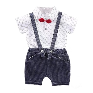 bold n elegant half sleeve cotton kid39s t-shirt with dungaree amp bowtie little man party dress for boys