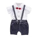Bold N Elegant Half Sleeve Cotton Kid's T-Shirt with Dungaree & Bowtie Little Man Party Dress for Boys