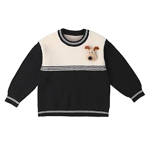 bold n elegant kid39s full sleeve 3d cute puppy plush toy brooch cartoon warm woolen winter holiday party pullover sweater cardigan for boys amp girls