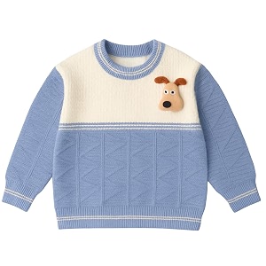 bold n elegant kid39s full sleeve 3d cute puppy plush toy brooch cartoon warm woolen winter holiday party pullover sweater cardigan for boys amp girls