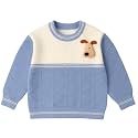 Bold N Elegant Kid's Full Sleeve 3D Cute Puppy Plush Toy Brooch Cartoon Warm Woolen Winter Holiday Party Pullover Sweater Cardigan for Boys &amp; Girls