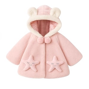 bold n elegant luxury wool faux fur warm winter outerwear baby jacket cape coat poncho wrap soft plush pompom and pearls for infant toddler baby girls kids