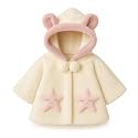 Bold N Elegant Luxury Wool Faux Fur Warm Winter Outerwear Baby Jacket Cape Coat Poncho Wrap Soft Plush Pompom And Pearls For Infant Toddler Baby Girls Kids