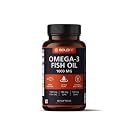 Boldfit Omega 3 Fish Oil 1000mg supplements, Supports Heart, Brain, Joints & Skin with EPA 180 mg & DHA 120 mg for men and women -Softgel Capsules 60 Count