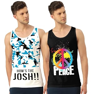 men39s regular fit trendy printed sleevless vest with elegant design  super soft comfortable light weight casual innerwear sandobaniyan