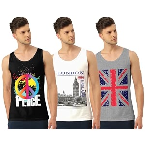 men39s regular fit trendy printed sleevless vest with elegant design  super soft comfortable light weight casual innerwear sandobaniyan