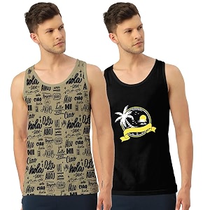 men39s regular fit trendy printed sleevless vest with elegant design  super soft comfortable light weight casual innerwear sandobaniyan