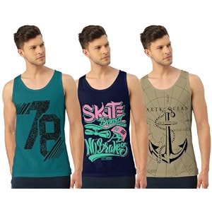 men39s regular fit trendy printed sleevless vest with elegant design  super soft comfortable light weight casual innerwear sandobaniyan