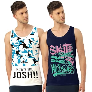 men39s regular fit trendy printed sleevless vest with elegant design  super soft comfortable light weight casual innerwear sandobaniyan